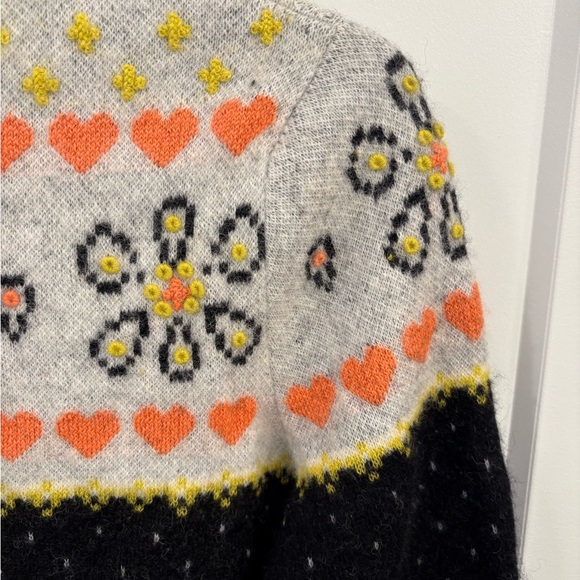 Kate Spade Embroidered Fair Isle Wool Alpaca Blend Cropped Sweater Size XS - Picture 9 of 15